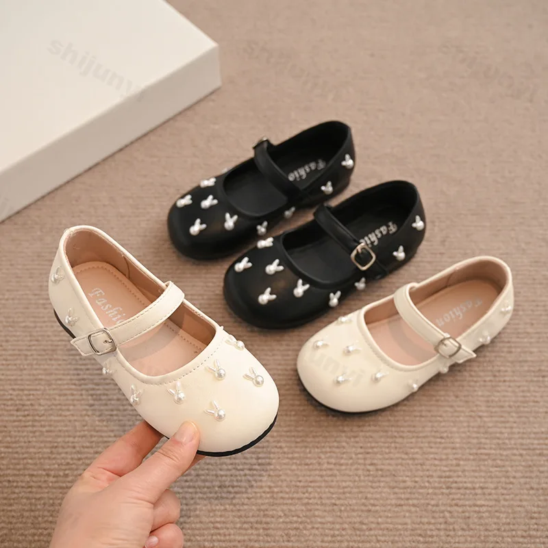 

Children's Princess Shoes 2025 Summer New Girls Sandals Mary Jane Cute Outdoor Casual Flat Shoes Kids Non Slip PU Leather Shoes