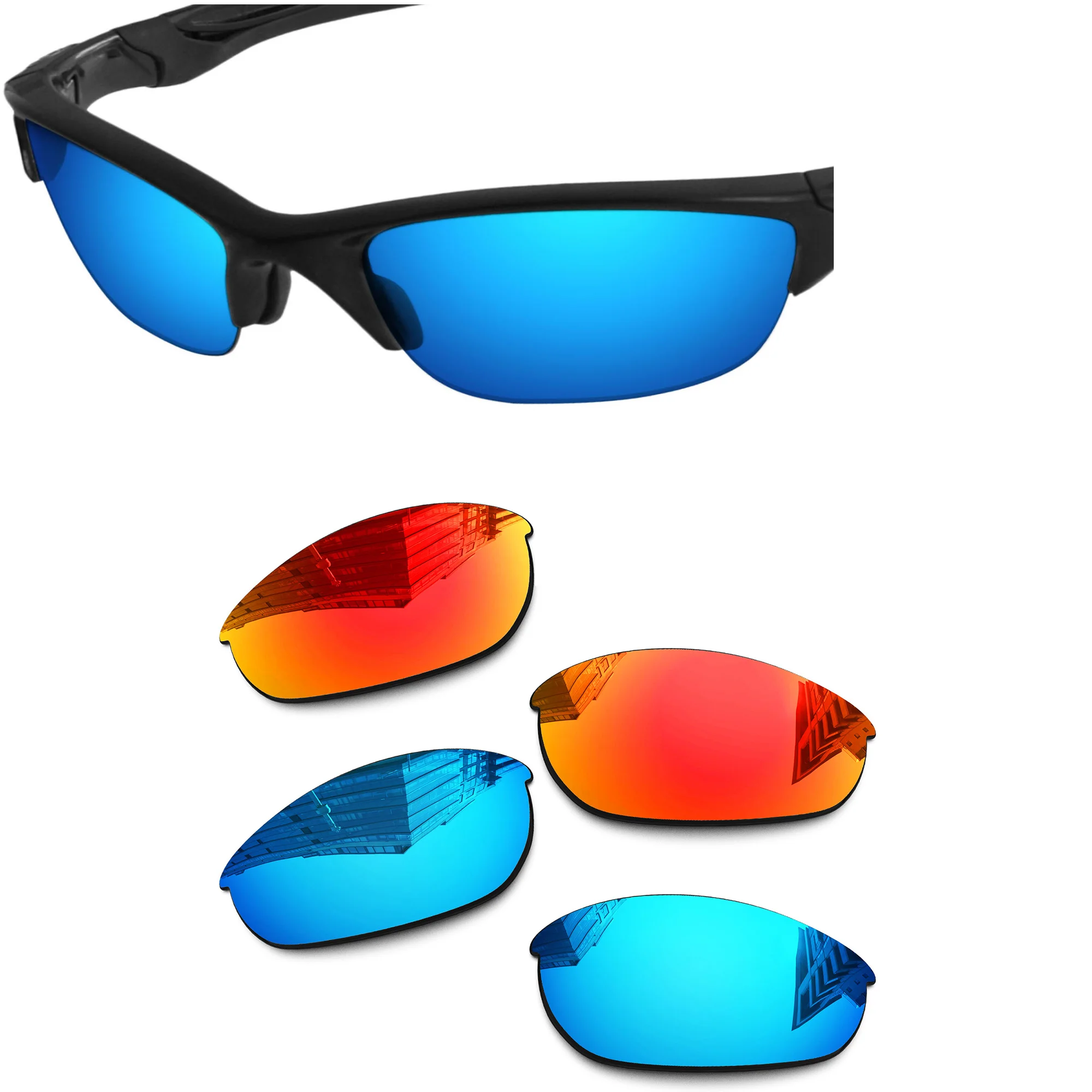 Nexpolarised Polarized Replacement Lenses for Oakley Half Jacket 2.0 OO9144 - 62mm Sunglasses - Multiple Color
