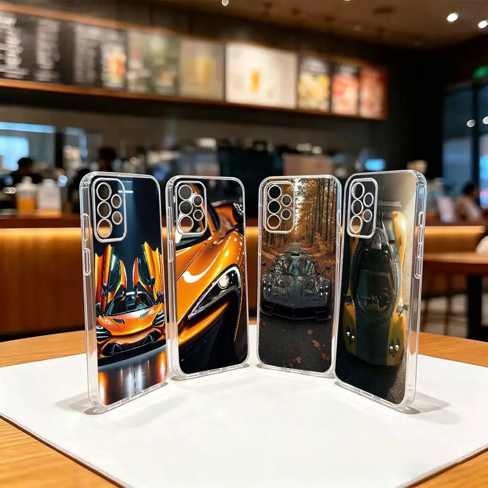 E-Exotic car Clear TPU Soft Case Phone Case For Samsung S 25,24,23,22,30,21,10,9,Ultra,Plus,Lite,FE,4,5 G
