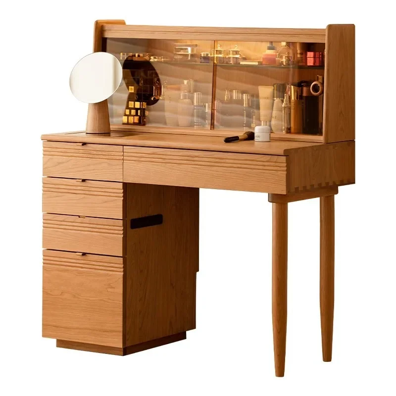 

Cherry wood bedroom dressing table Log dressing cabinet cabinet Nordic solid wood table