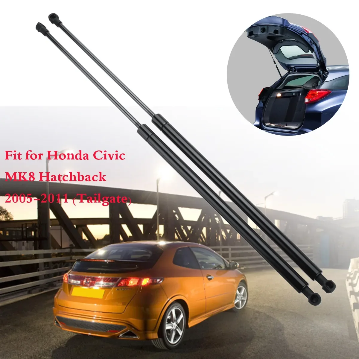 2Pcs Car Rear Tailgate Boot Gas Struts Support For Honda for Civic MK8 Hatchback 2005-2011 74820SMGE01