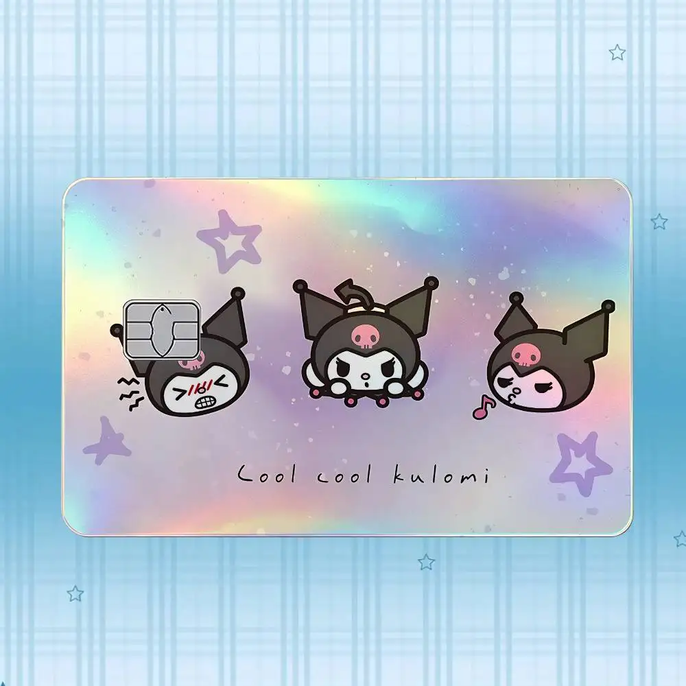 K-Kuromi Laser-Hologramm-Karten-Skin-Aufkleber für Kredit- und Debitkarten – 4 Stück/Set, wasserfester, kratzfester Schutz – Detail 7