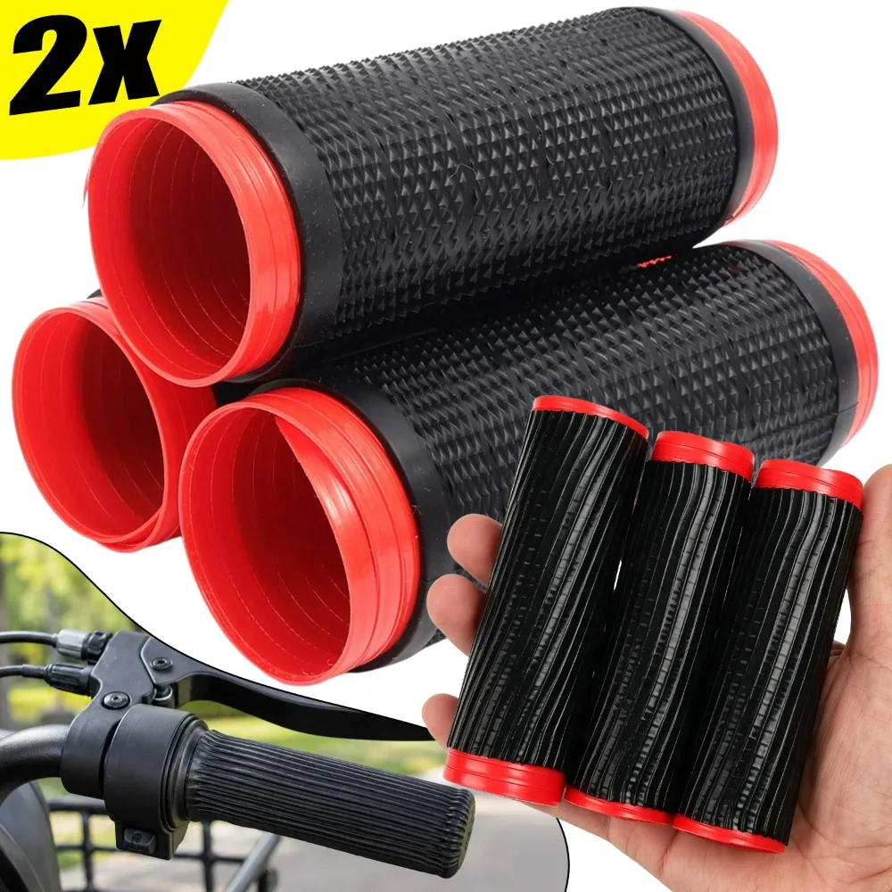 Rubber Motorcycle Grips Pull Out Striped Anti Slip Handlebar Sleeve Hand Grip Replacement Parts for Street Bike Electric Scooter