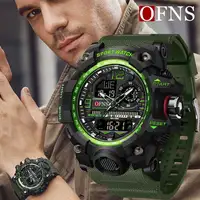Relojes OFNS de lujo estilo G para hombre, reloj de cuarzo militar deportivo multifuncional resistente al agua hasta 50M, reloj de pulsera Digital LED para hombre