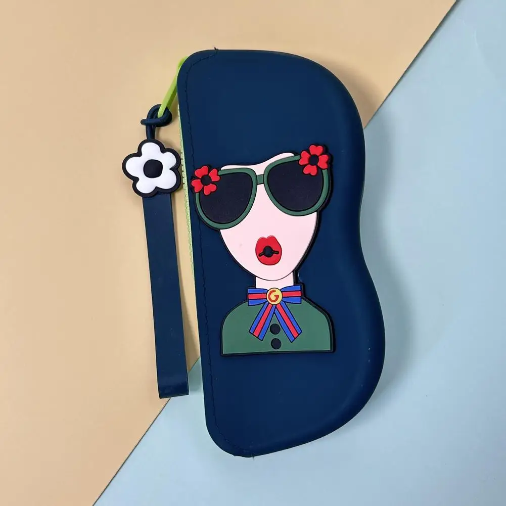 

Silicone Sunglasses Storage Bag Cartoon Portable Anti-drop Bag Case Change Loose Glasses Storage Multifunctional D0Z1