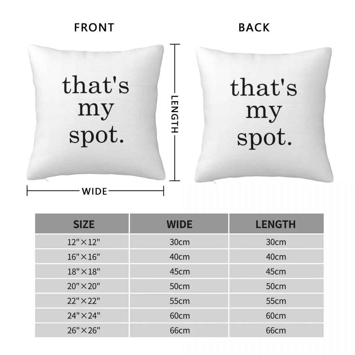 That's My Spot Square Pillowcase Polyester Linen Velvet Printed Zip Decor Car Cushion Cover 45x45