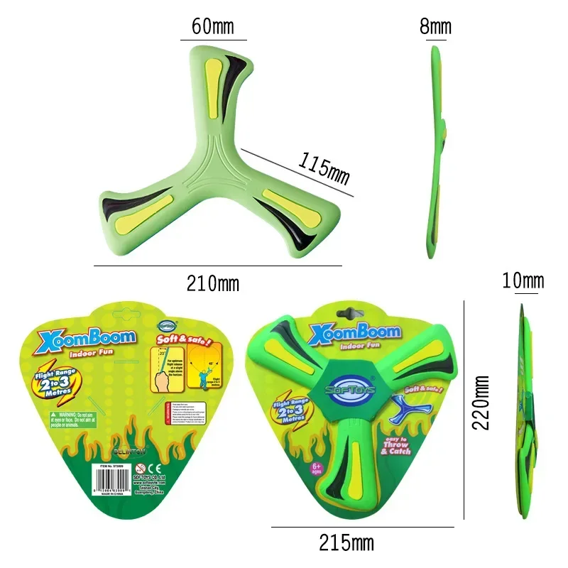 Boomerang volador de espuma Eva para niños, juegos interactivos divertidos, rompecabezas, juguetes deportivos lanzados a mano, 3 hojas, antiestrés