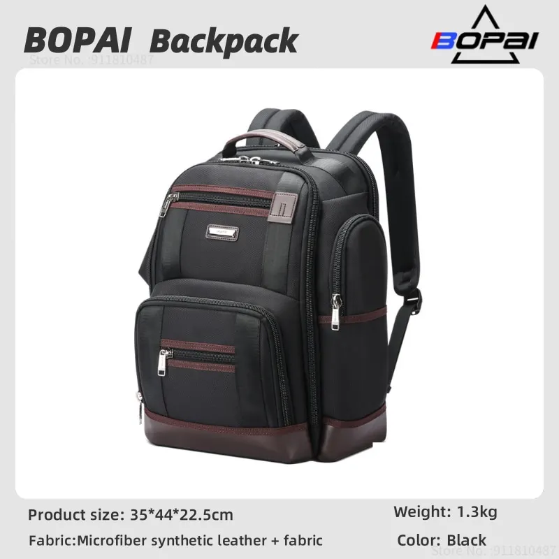 BOPAI Nuovo zaino per laptop da uomo di grande capacità Zaino da scuola multifunzionale Borsa da viaggio impermeabile per viaggi di lavoro in