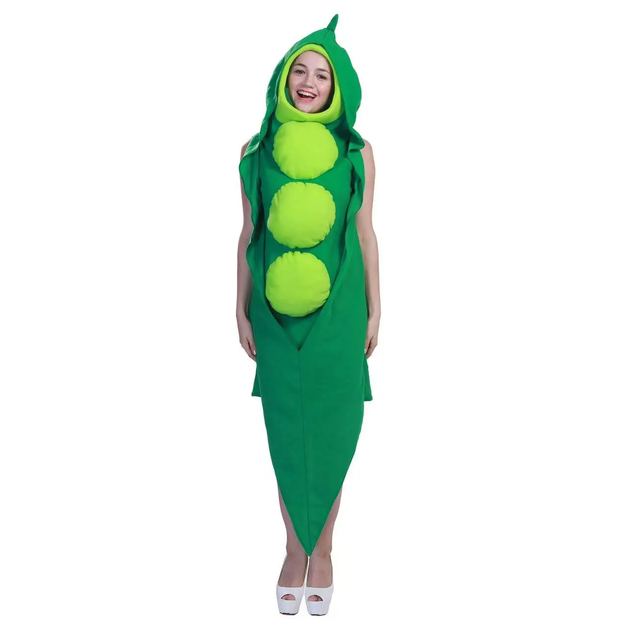 

Funny Green Pea Cosplay Costume for Halloween Christmas Decorations Cute Festive Vegetable Props Clothing COS Gifts