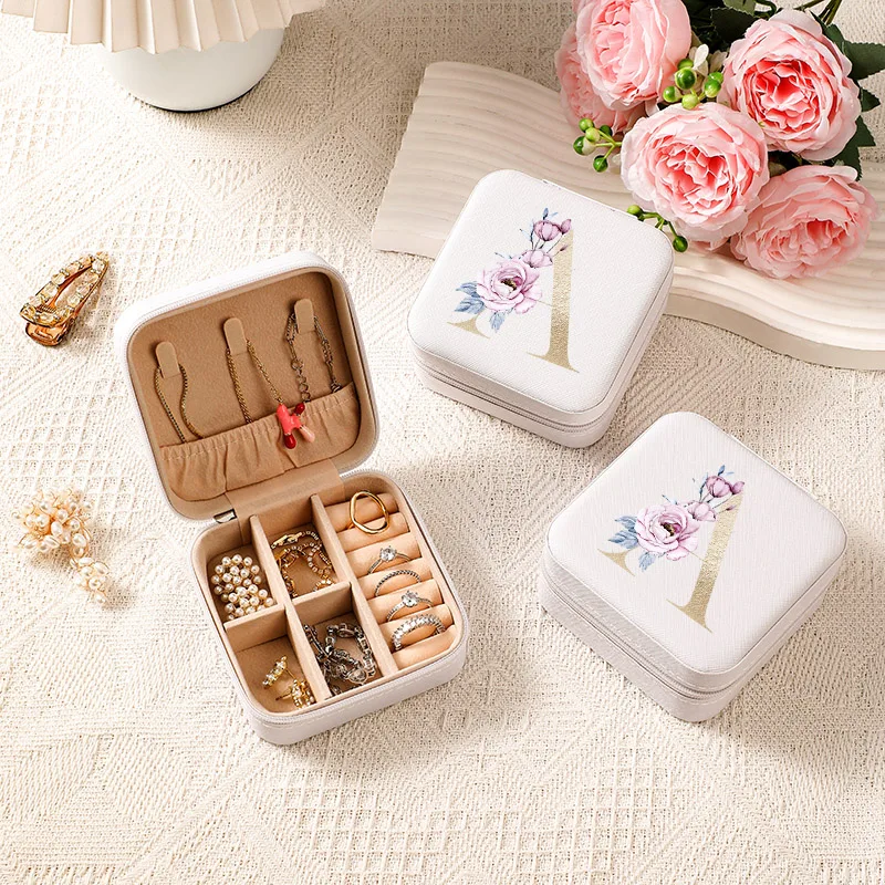 2026 جديد A-Z صندوق مجوهرات شخصية مجوهرات للبنات صناديق مجوهرات السفر مع فكرة هدية الفتيات لعيد الميلاد والعطلات