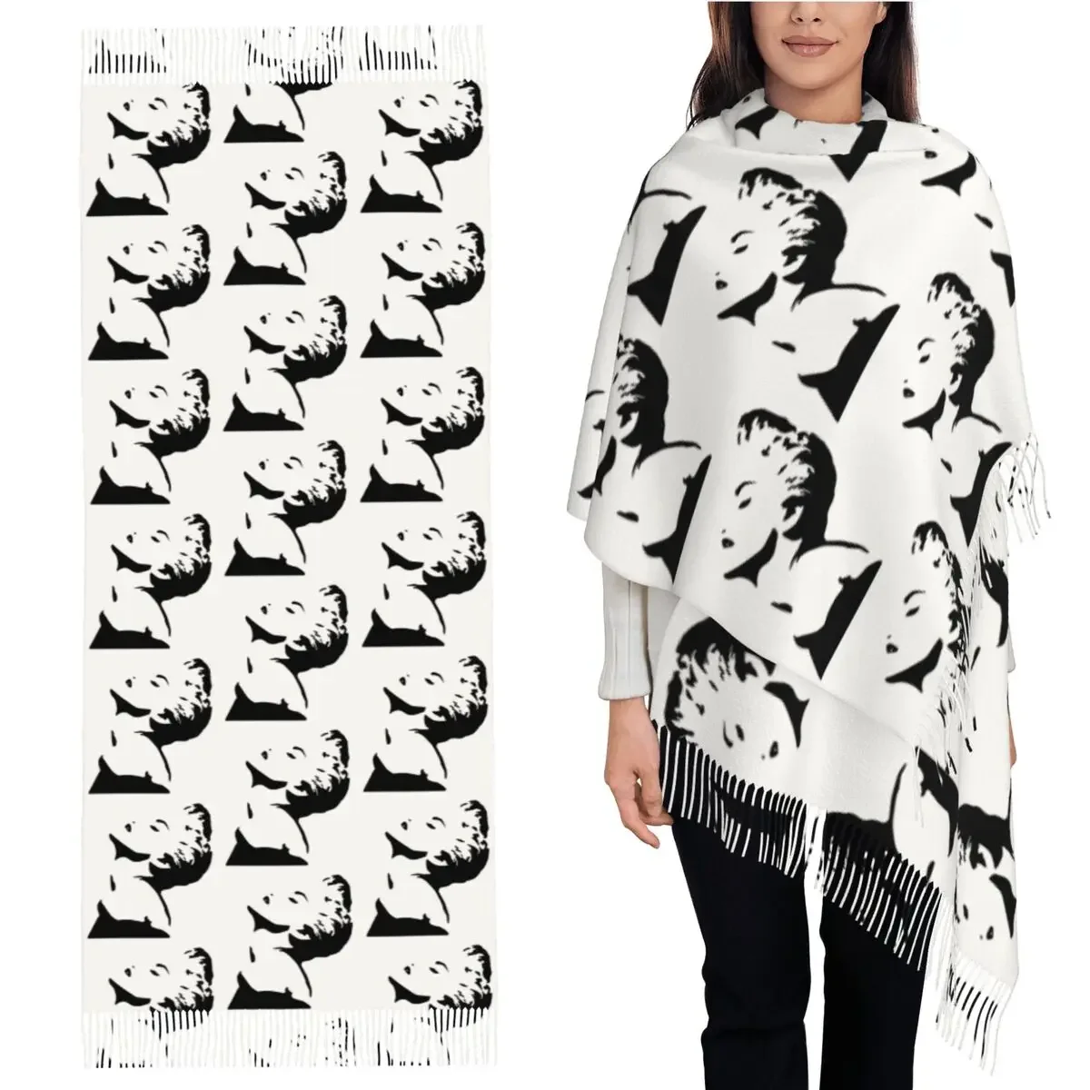 

Madonna True Blue Обложка альбома Классический шарф Шарфы с кисточками для женщин Мягкие теплые шали и накидки Длинная осенне-зимняя шаль