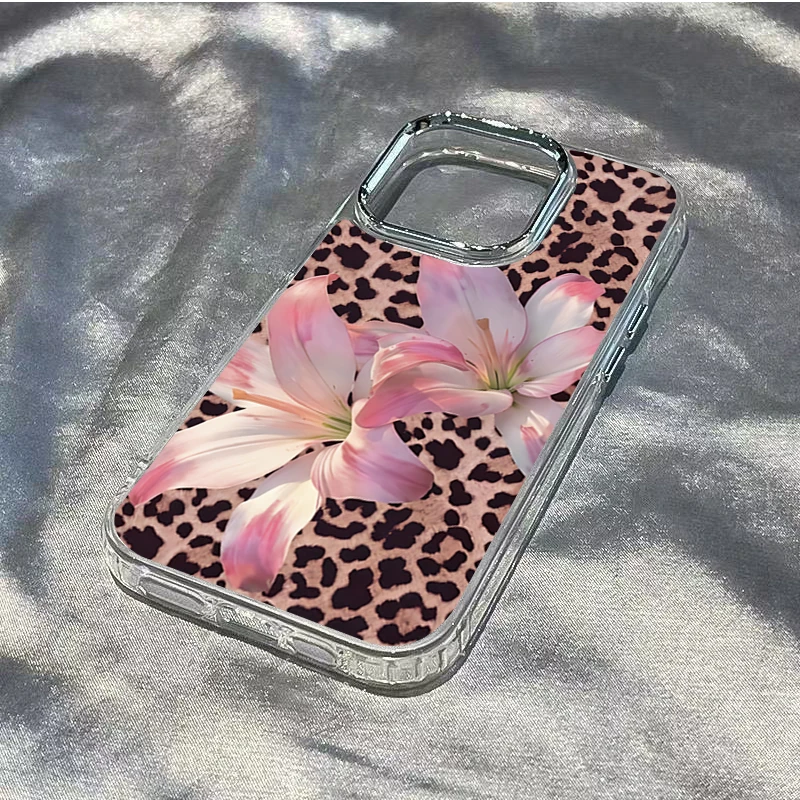 Leopard Print Lily Flower Transparent Phone Case For iPhone 17 Pro Max Air X XR XS Max 16 15 14 13 12 11 7 8 Plus 16E 17E Cover - view 6