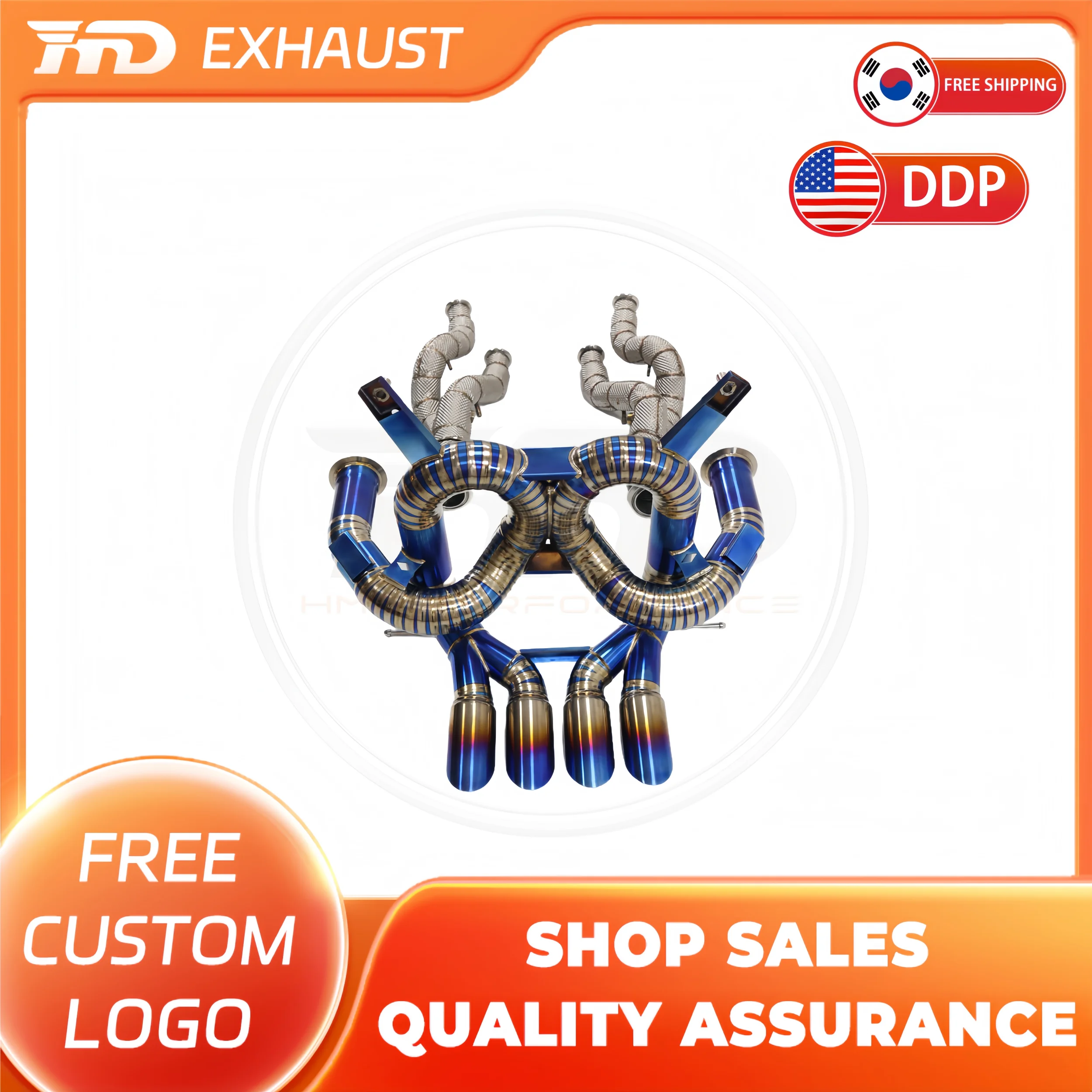

HMD Hot sale Titanium Exhaust System Performance Downpipe and Catback for Lamborghini Aventador LP750 4.4T Without Valve