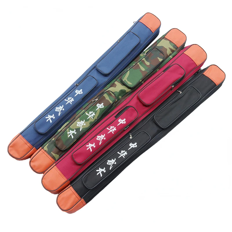 Two Layer Tai Chi Sword Bags Oxford Fabric Wushu Carry Case Weapon Bag Kendo Bag Embroidery Chinese Characters