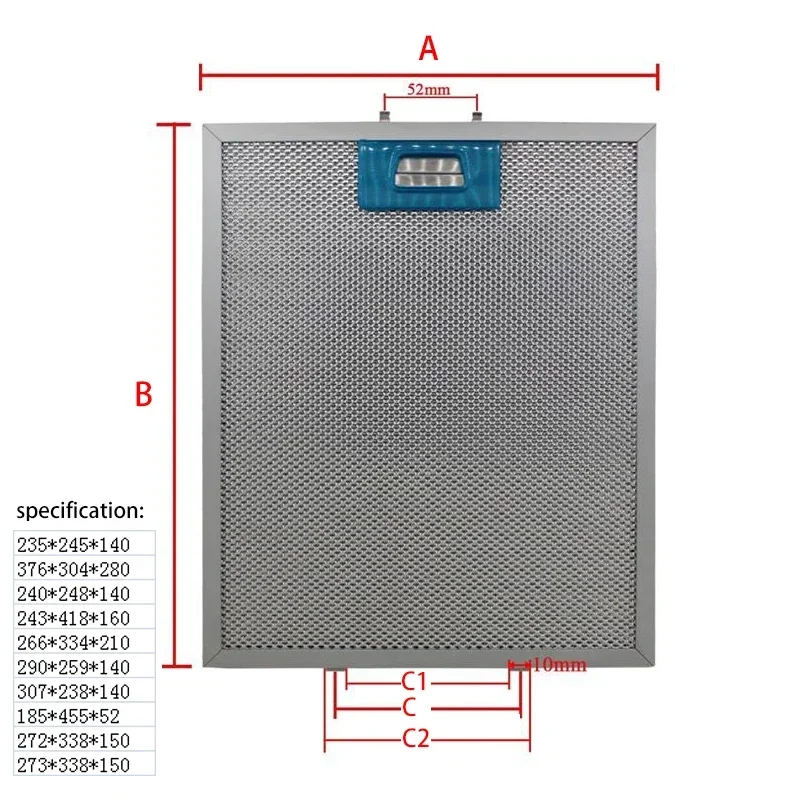 

range hood filter Exhaust hood metal dust filter Cooker Hood Mesh Filter Metal Grease Filter 235X245 376X304 240X248 243X418