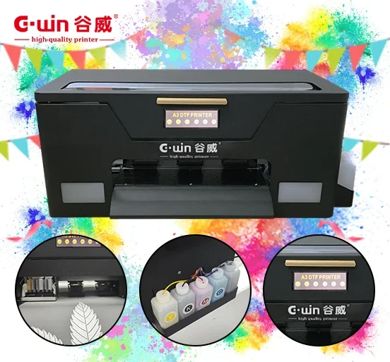 GWIN X300 XP600 DTF Printer Small Size A3 Single Head Printer With Fast Dry DTF Ink Easy To Operate And Automatic