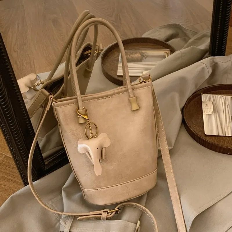 Elegant Leather Diaper Bag Retro Square Satchel Casual Simple Large Capacity Shoulder Bag For Shopping Party Ladies