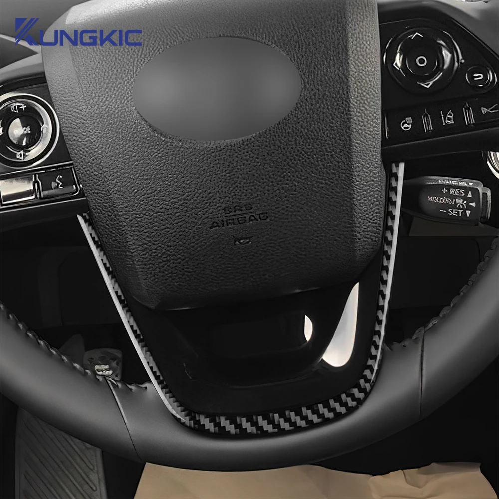 For Toyota Prius 2016-2022 LHD RHD Carbon Fiber Steering Wheel Bottom Frame Sticker Soft Trim Cover Interior Auto Accessories
