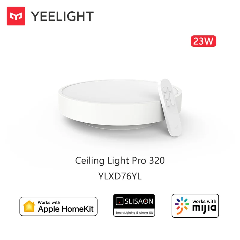 Yeelight Smart Ceiling Light Pro 320 23W 2700K-6500K Ra95 1500lm Dimmable Remote Control LED Lamp for Homekit Mijia YLXD76YL