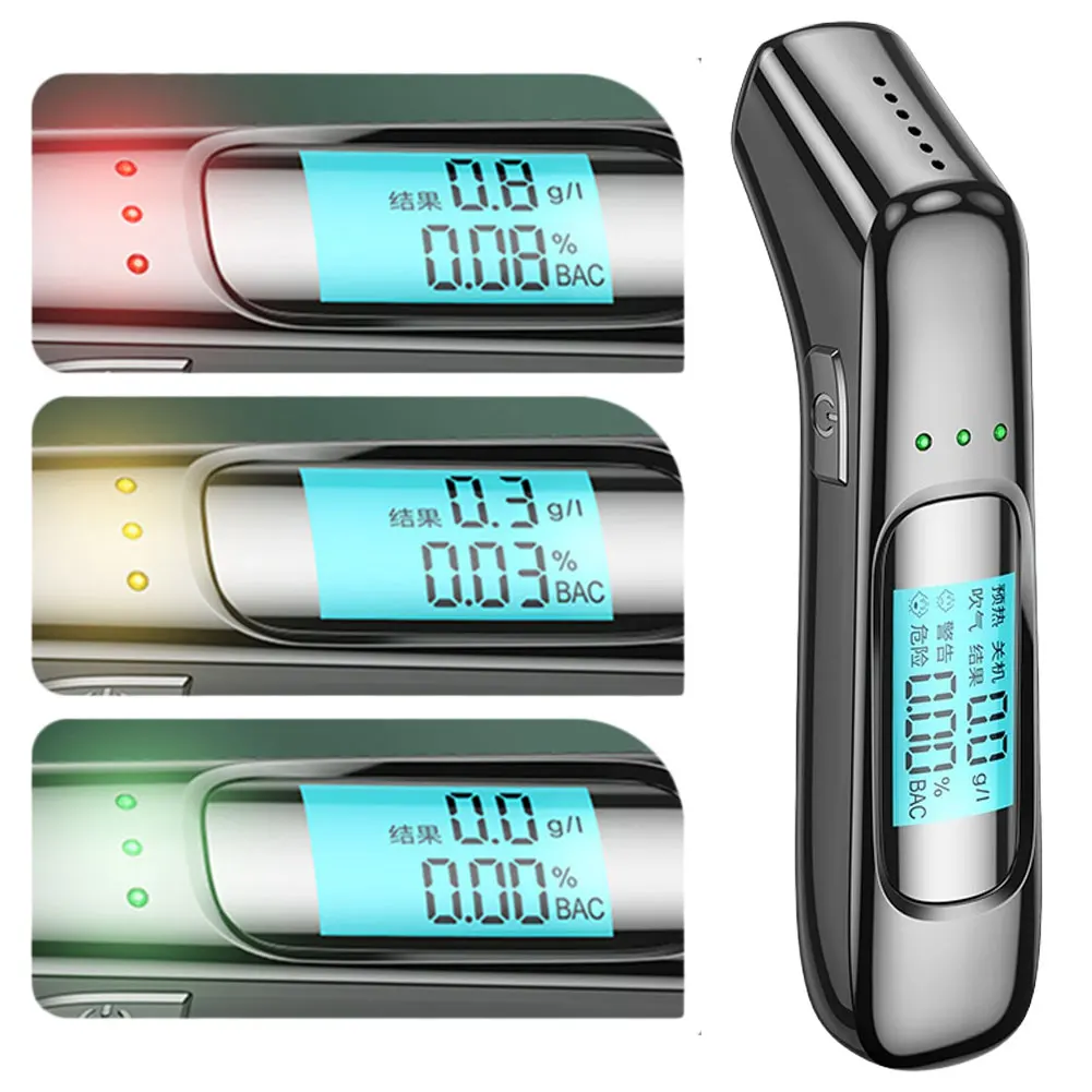 جهاز اختبار الكحوليات المهنية جهاز اختبار شرب الكحوليات في التنفس مع شاشة LCD مقياس الكحول المحمول USB قابلة للشحن للاستخدام المهني #1