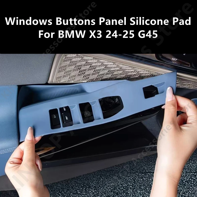 

For BMW X3 24-25 G45 Windows Buttons Panel Silicone Pad,Car Interior Decoration Modification Protection Accessories Refit