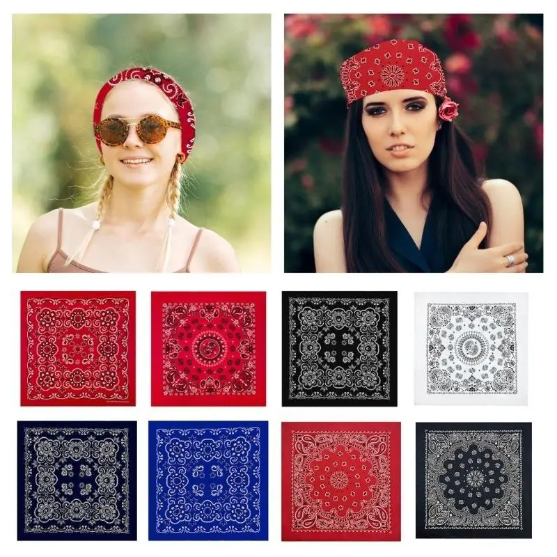

652F Unisex Oversized Bandana Head Scarfs Bandana Elaborate Head Scarf for Vacation