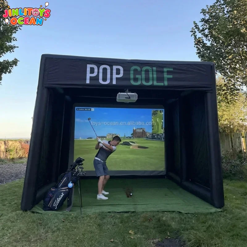 Factory Customized Portable Large Inflatable Golf Simulator Enclosure Tent Suitable for Indoor and Outdoor