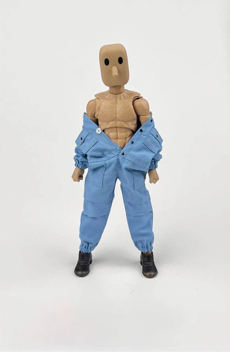 1/12 Man Soldier Long Sleeve One Piece Bodysuit Button Design Jumpsuit Clothes Accessory For 6inches SHF DAM Body