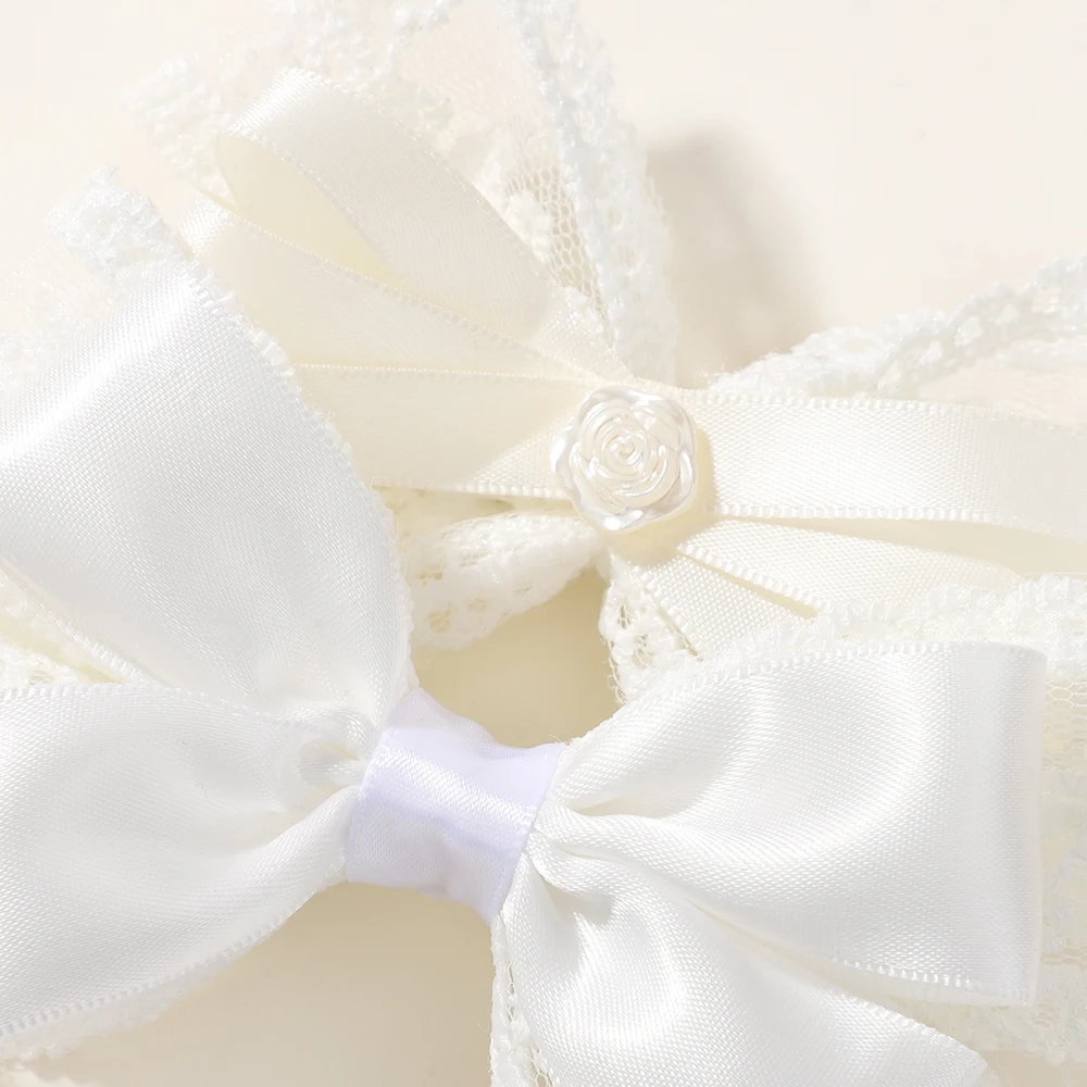 2 Teile/los Weiße Spitze Haar Bögen Clip Mädchen Hochzeit Headwear Haarnadeln Band Barrettes Kinder Headdressr Haar Zubehör – Detail 3