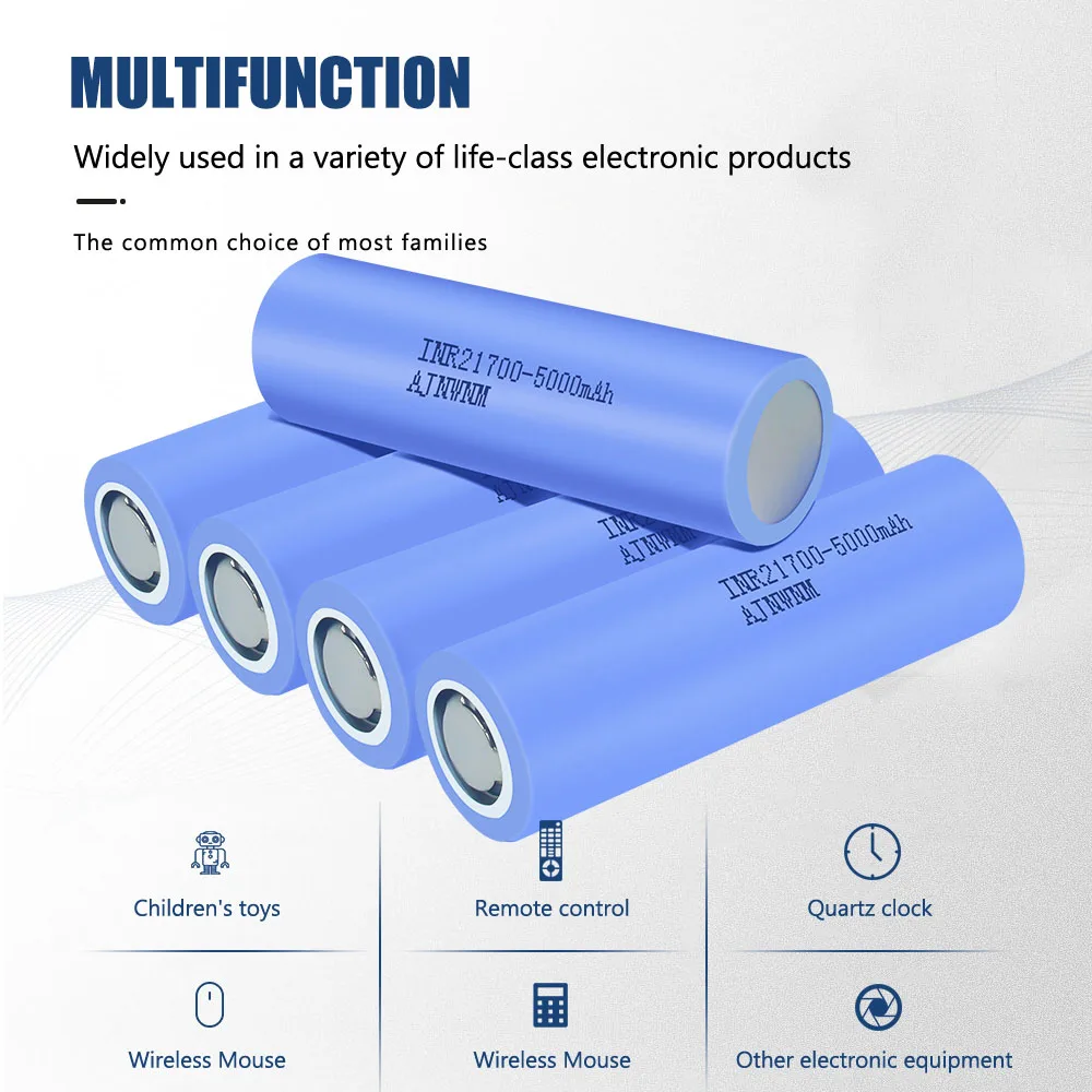 3.7V 21700 4800 5000mAh 30A high current lithium-ion Rechargeable battery for screwdriver EV car electric bicycle batería