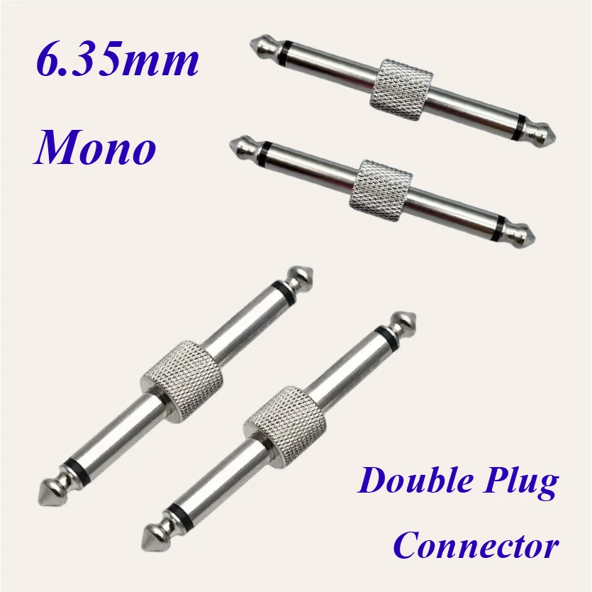 Guitar Pedal Coupler 1/4 inch Effect Pedal to Pedal Connector Gold Plated 6.35mm Male to Male Straight Type Plug