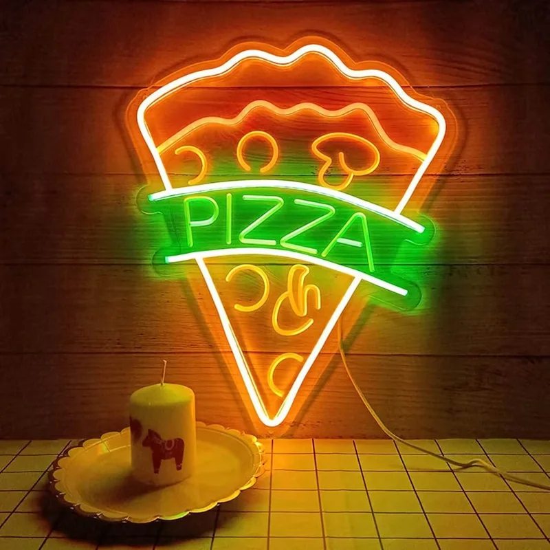 Pizza Winkel Indoor Neon Sign Led Decoratie Night Lamp Cool Vorm Bar Winkel Neon Light Custom Voor Pizza Decor