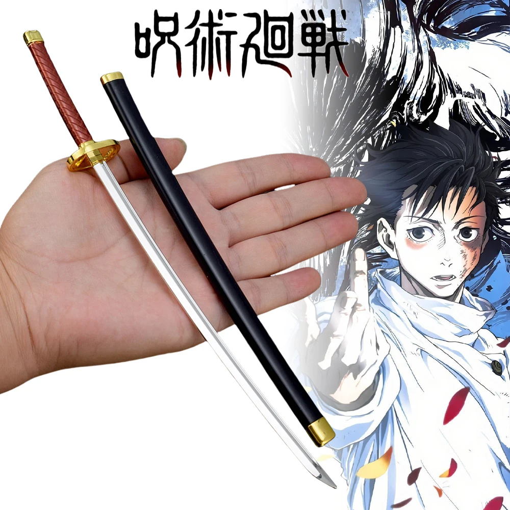 25cm Okkotsu Yuta Katana Anime Jujutsu Kaisen Toji Sword Gojo Ninja Knife Real Size Japanese Katana Metal Samurai Sabre Kid Toy