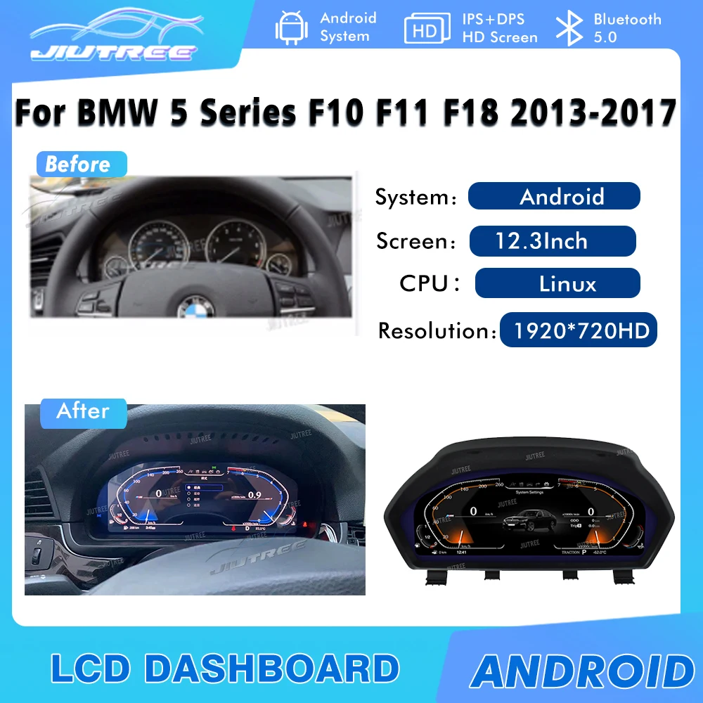

Автомобильный цифровой кластер 12,3 дюймов для BMW 5 серии F10 F11 F18 2013 2014-2017, новейший оригинальный прибор, ЖК-дисплей, спидметры, приборная панель