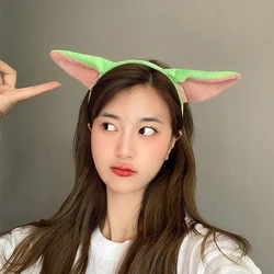 Baby Yoda Headband Plush Hair Accessories Anime Figure Cosplay Alien Hair Hoop Hairband Band Cartoon Girl Gift