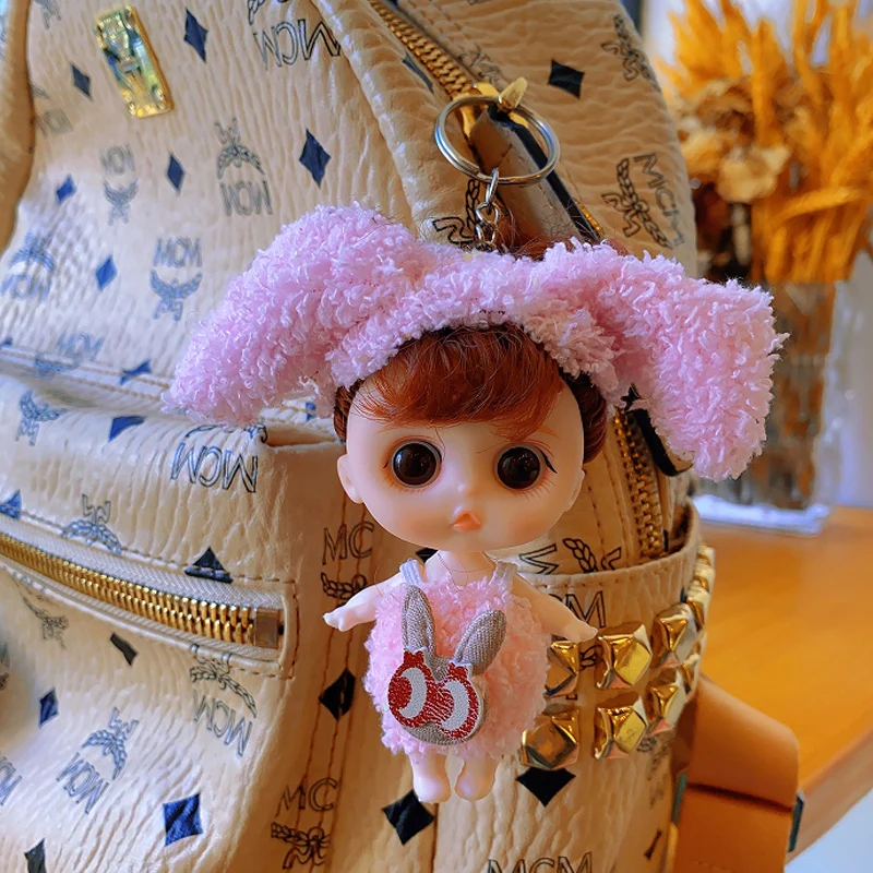 New Creative Doll Keychain Girl Key Pendant Bag Car Charm Doll Model Keychain Doll Girl Gift Hands And Feet Movable Children Toy