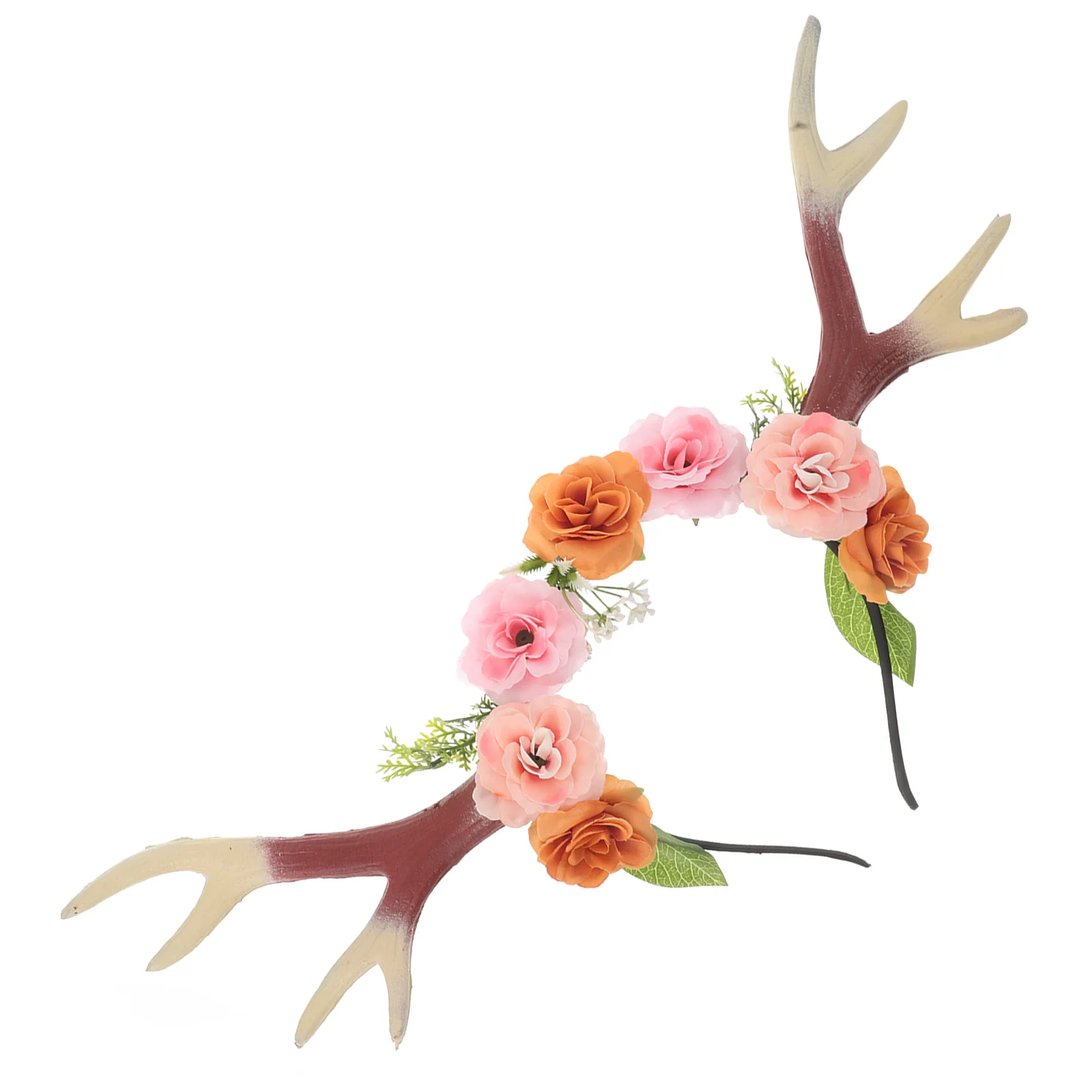 

Reindeer Headband Halloween Deer Antlers Light Brown Lightweight Comfortable Realistic Design Festive Party Decoration