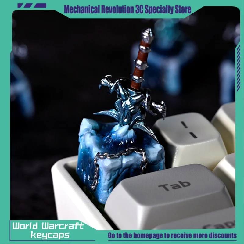 

1Pc Mechanical Keyboard Keycaps OEM Height 3d Printed Personalized Resin Keycaps Wrath Of Frost The Lich King Game Key Cap Gifts