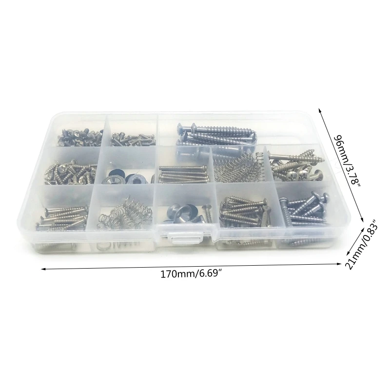 258 Pieces Guitar Screw 9 Types, Guitar Screws Assortment Set with Springs for Electric Guitar Neck Plate