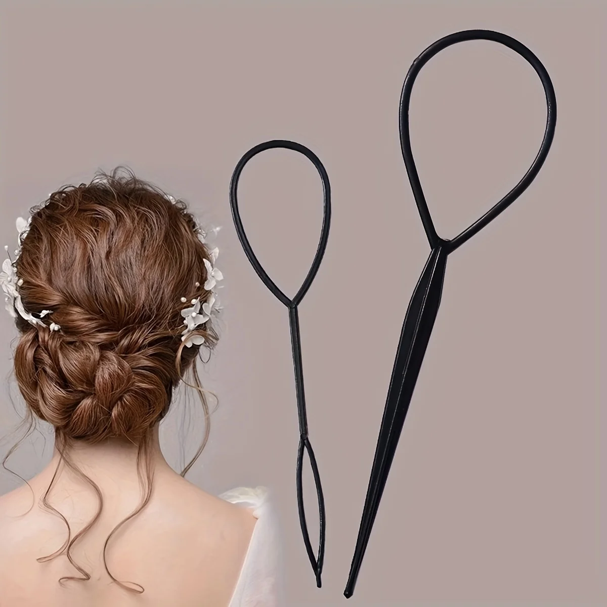 2pcs Topsy Tail Tools DIY Plastic Ponytail Maker French Braid Loop Tool Hair Styling Kit For Women