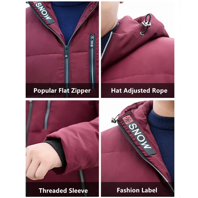 Duck Down Coats Men 170KG Hooded Winter Short Coat Male Warm Plus Size 7XL 8XL 9XL 10XL Thick Hoodies Parkas Soft Clothes