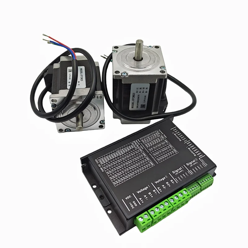 1-to-2  Parallel driving 1pcs 2P542 4.2A DC24V-80V Stepper Driver 2pcs 57CM23 4A 2.3Nm 57-76mm stepper Motors for CNC machine