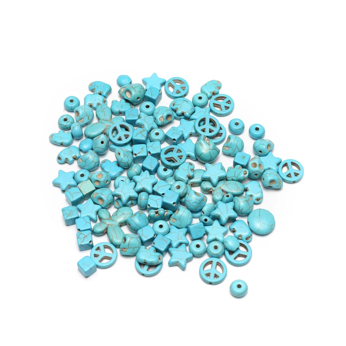 

Natural Stone Blue Oddshaped Through-hole Synthetic Turquoise Loose Bead Specification 100pcs Jewelry Make DIY Bracelet Necklace