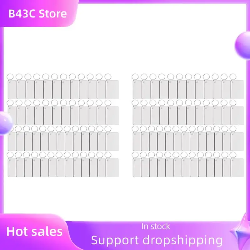 

B14C 100 шт., прямоугольные сублимационные заготовки для ключей, двухсторонние заготовки для теплопередачи, пустая доска из МДФ, заготовки для ключей