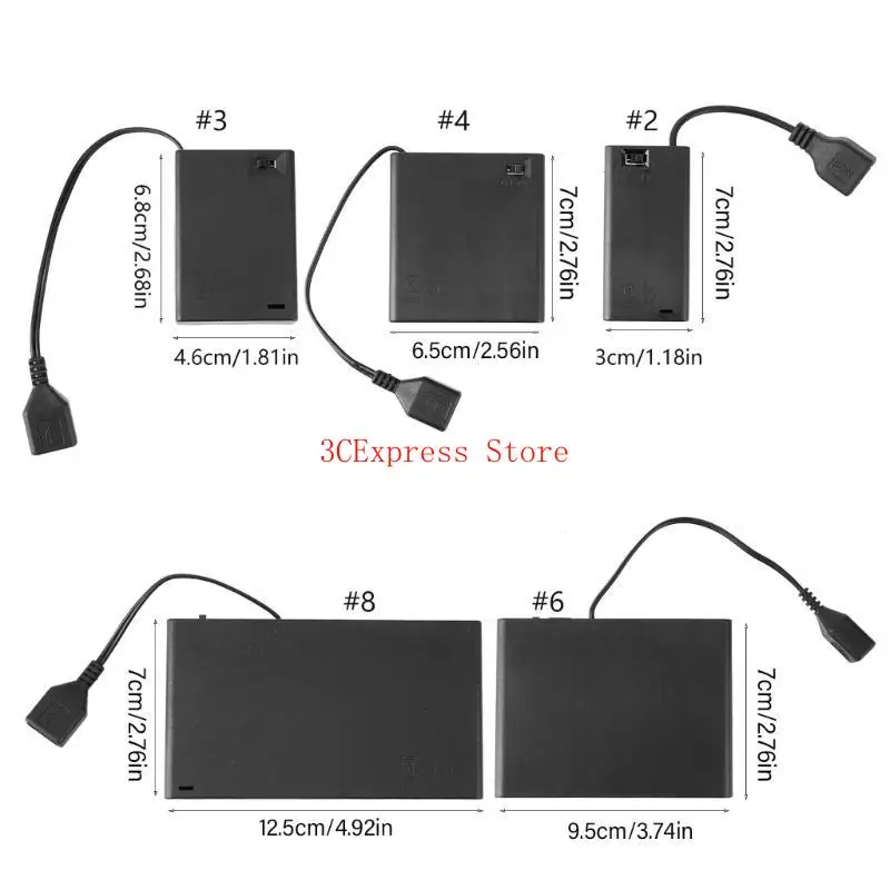 AA Battery Case 2/3/4/6/8 Slot USB AA Caixa bateria AA Slot feminino USB