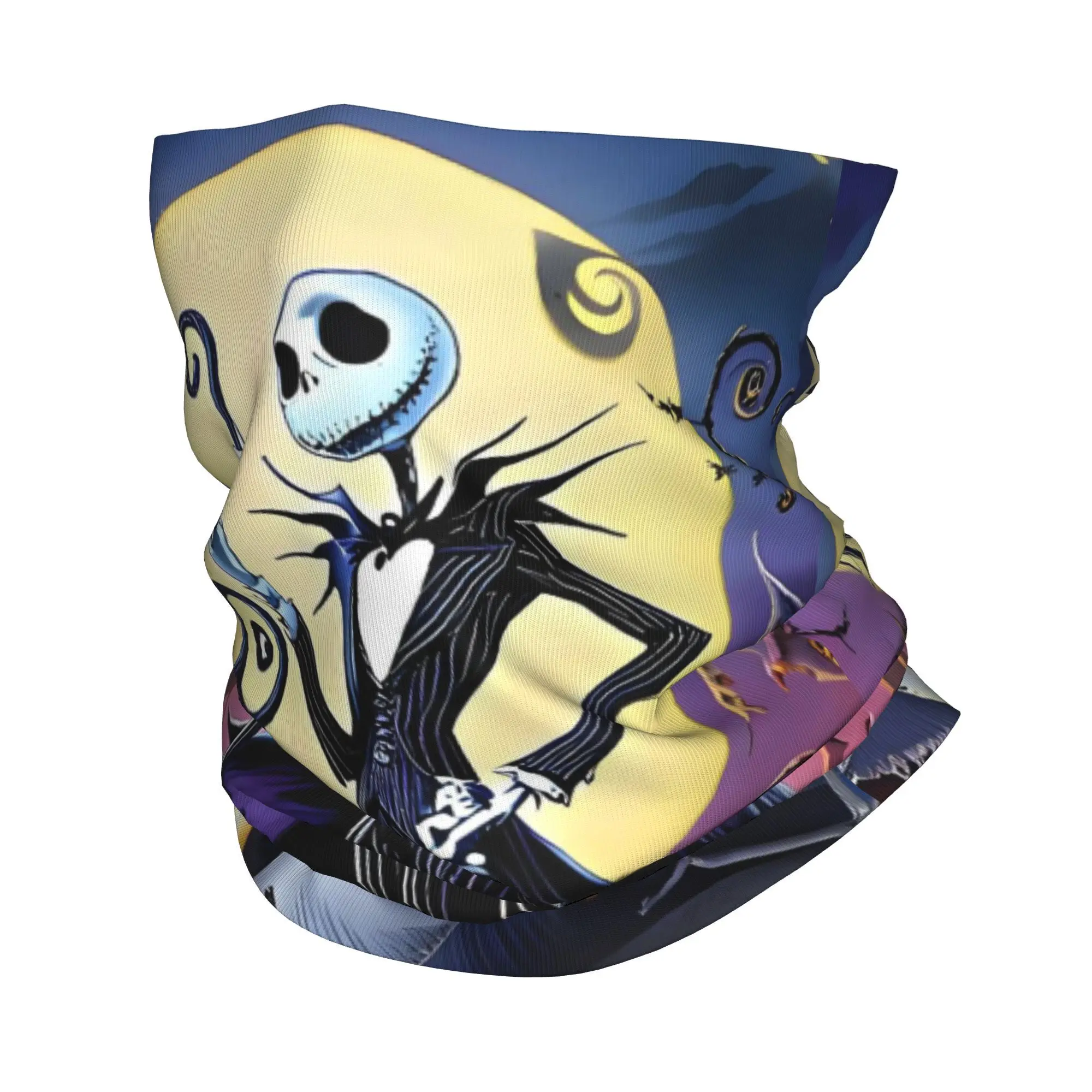 

Custom The Nightmare Before Christmas Neck Gaiter Women Men UV Protection Winter Vintage Gothic Skull Bandana Scarf for Cycling