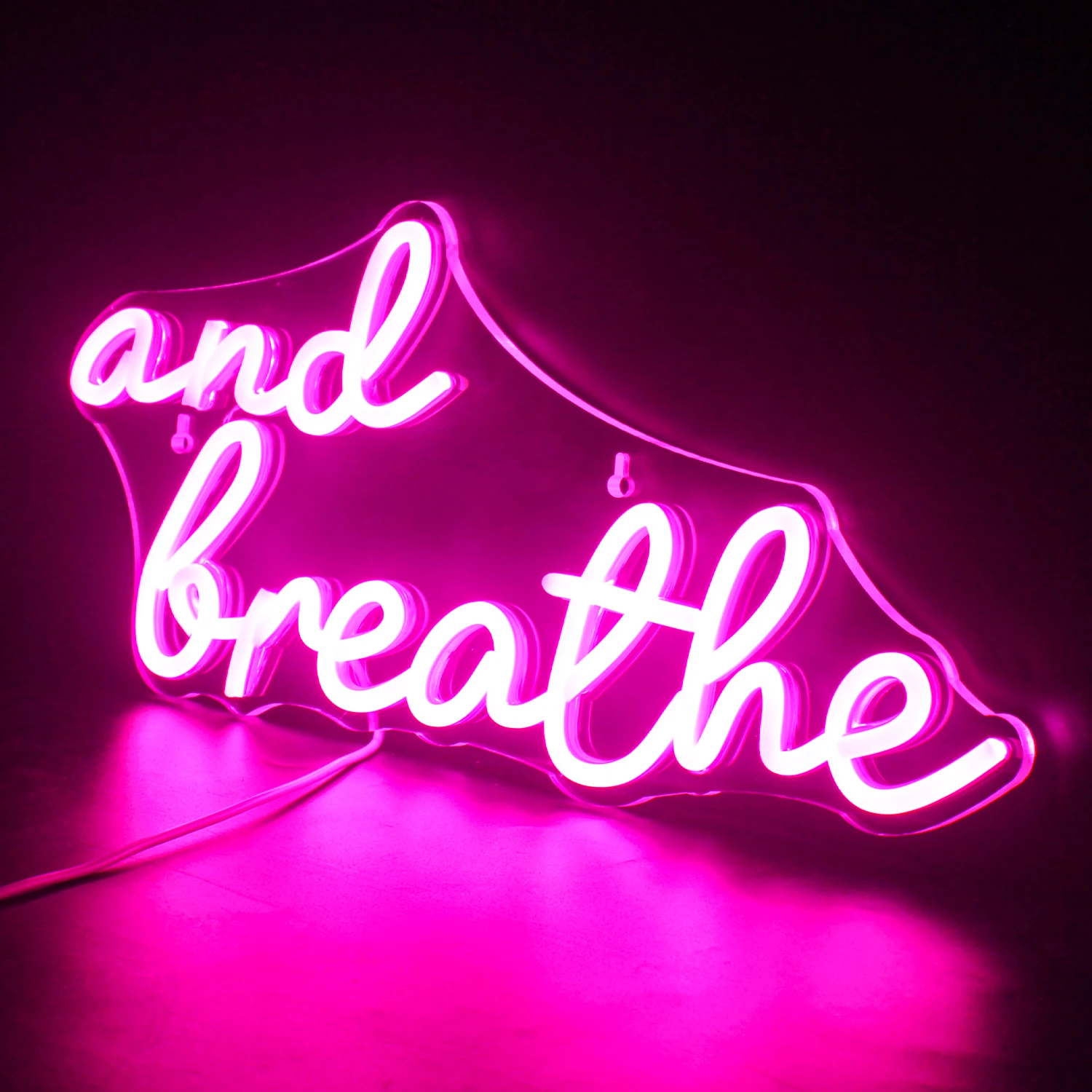 And breathe Pink Neon Sign customized Led Light Bedroom Arcade shop gamer Room Party Art aestheticv y2k Wall Decoration Gift