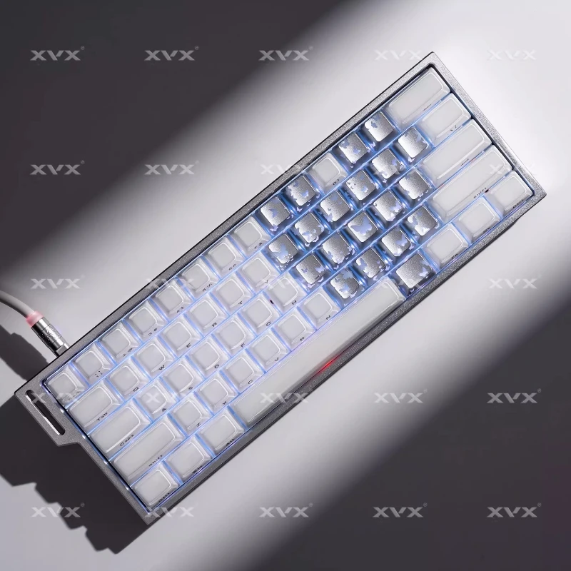XVX فراشة القلب Keycap مع نمط الوردي شفافة IMD المحور المغناطيسي لوحة المفاتيح الميكانيكية متوافق Wooting60 مخصص
