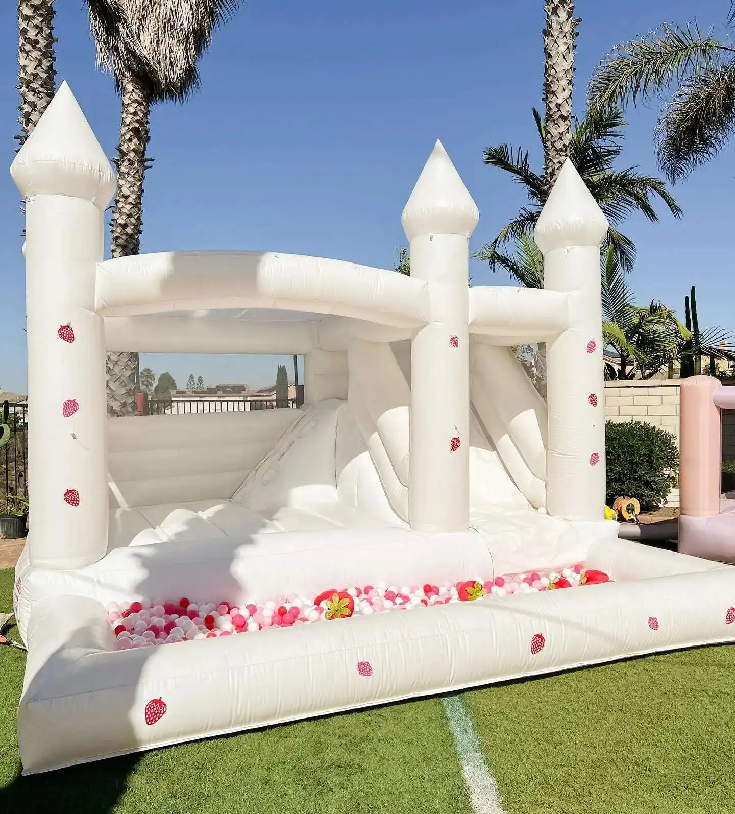 Commercial Iatable Black/White Bounce House Slide Combo Jumping Castle With Air Blower Ready Ship To US