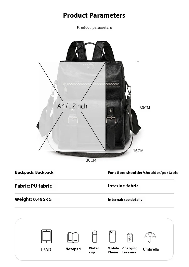 New Arrival Hot Sell Women Backpack Purse Leather Ladies PU Backpack  Fashion Design Rucksack Travel Daypacks Shoulder Bag